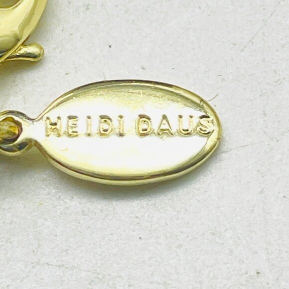 HEIDI DAUS Rhinestone Crescent Moon Pendant Necklace Gold Tone Twilight Space - Picture 5 of 9